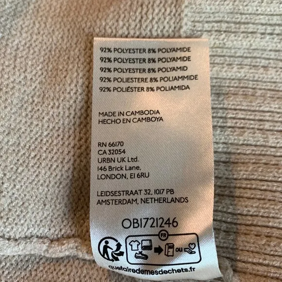 Free People 'Orion' beige V neck boxy fit tunic sweater