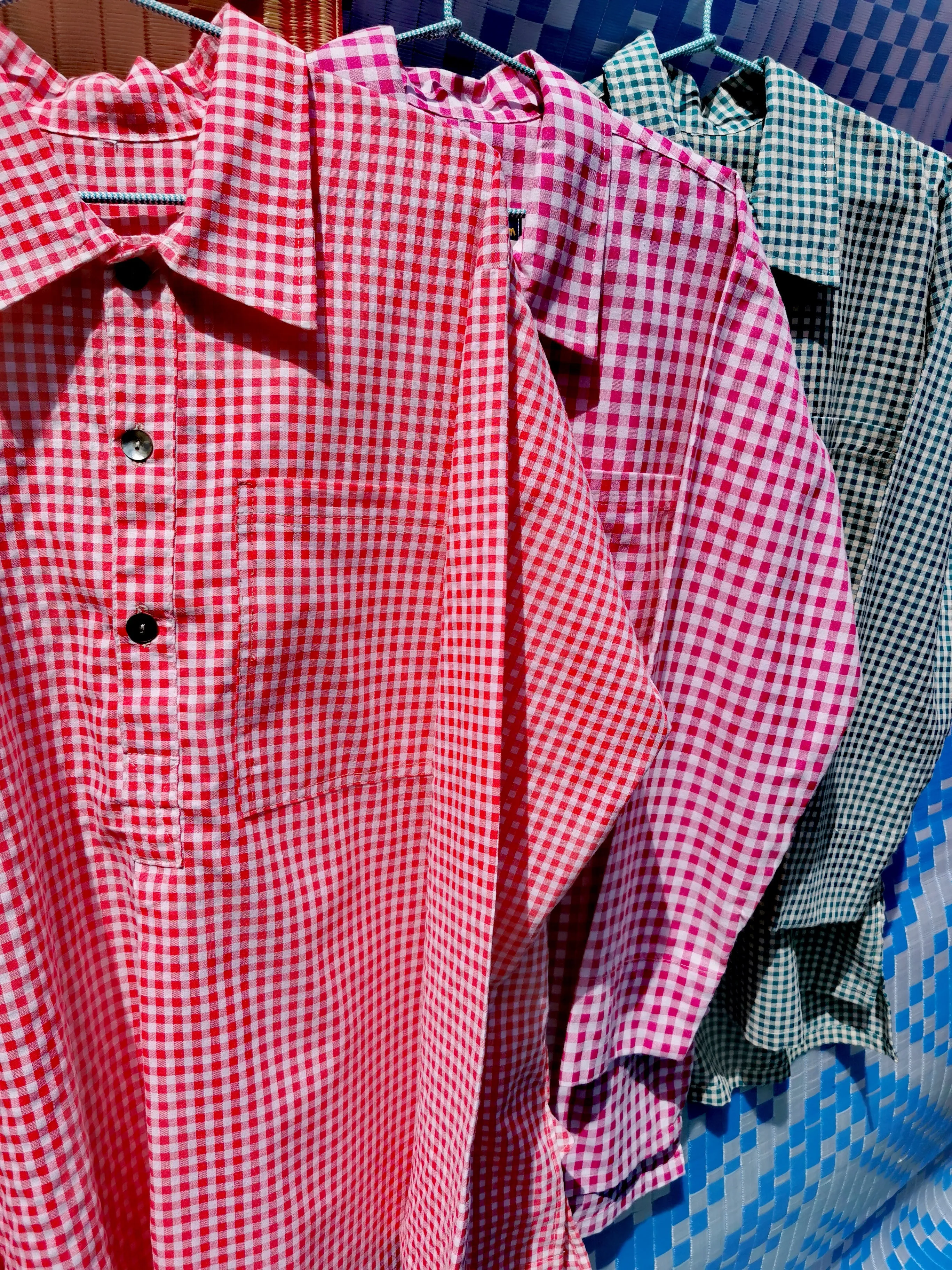 French smock shirt - gingham*SALE PRICE