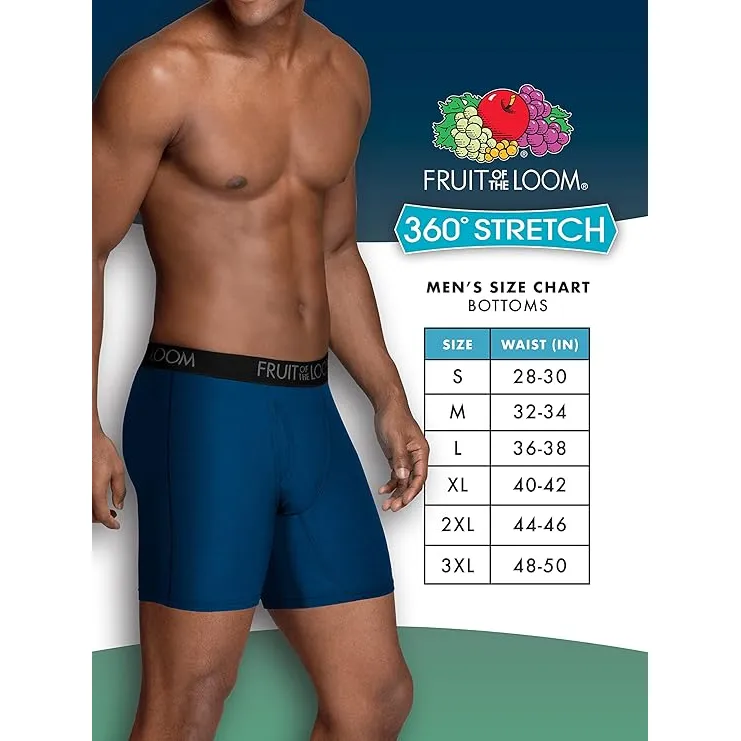 Fruit of the Loom Men's Micro Stretch Boxer Briefs, Designed to Move with You, Lightweight & Moisture Wicking
