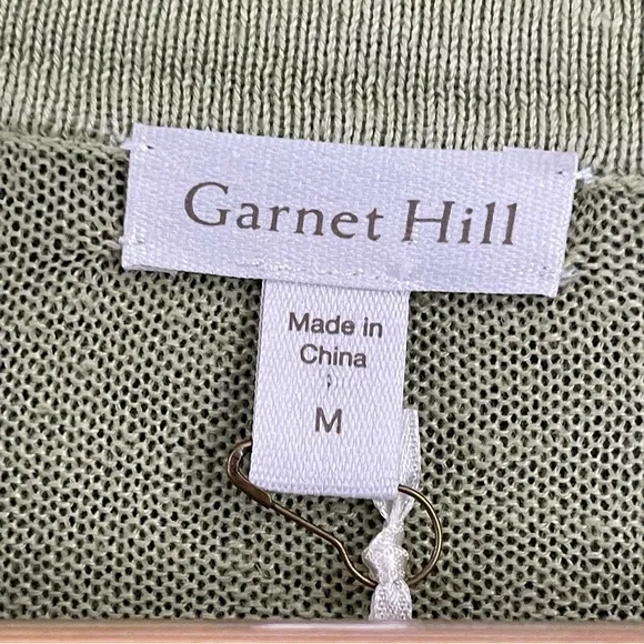 Garnet Hill Tidal Linen Cardigan Womens Medium Green Ombre Boxy Oversized