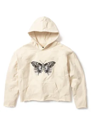 GATHERED DUOFLY HOODED PULLOVER