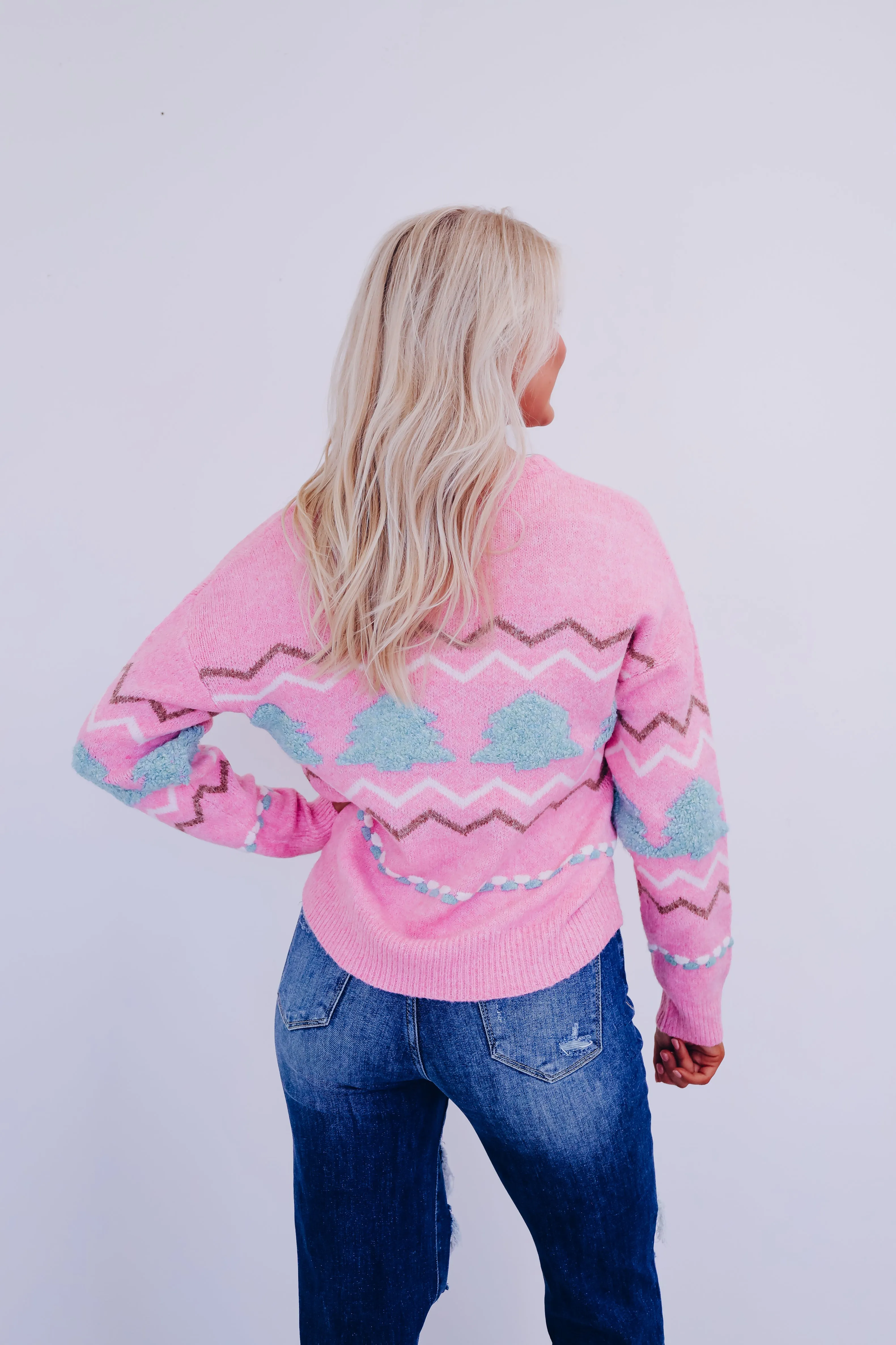 Gingerbread Knit Sweater - Pink