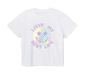 Girls Livin' My Best Life Boxy Tee