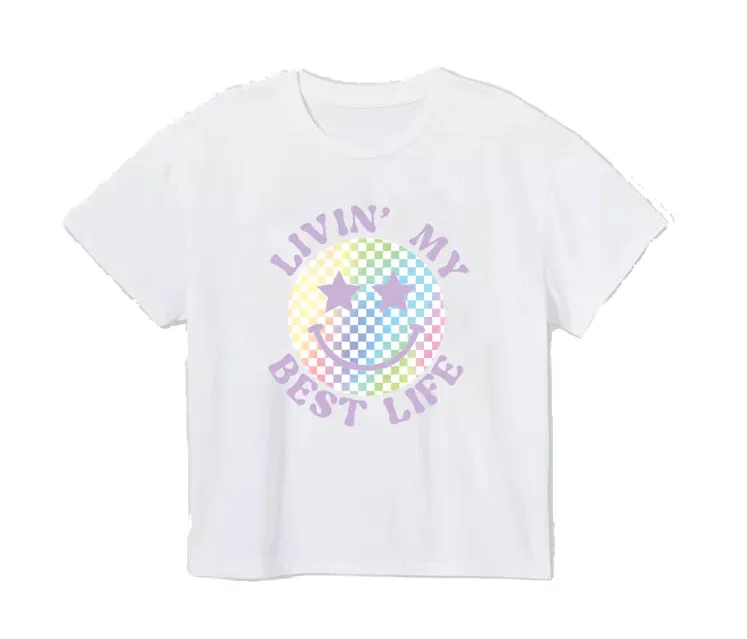 Girls Livin' My Best Life Boxy Tee
