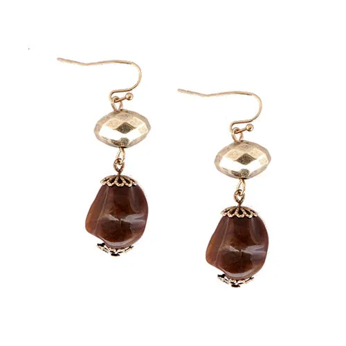 GOLD BROWN OX EARRING  #SE31309_G-OX_BRW (BC5)