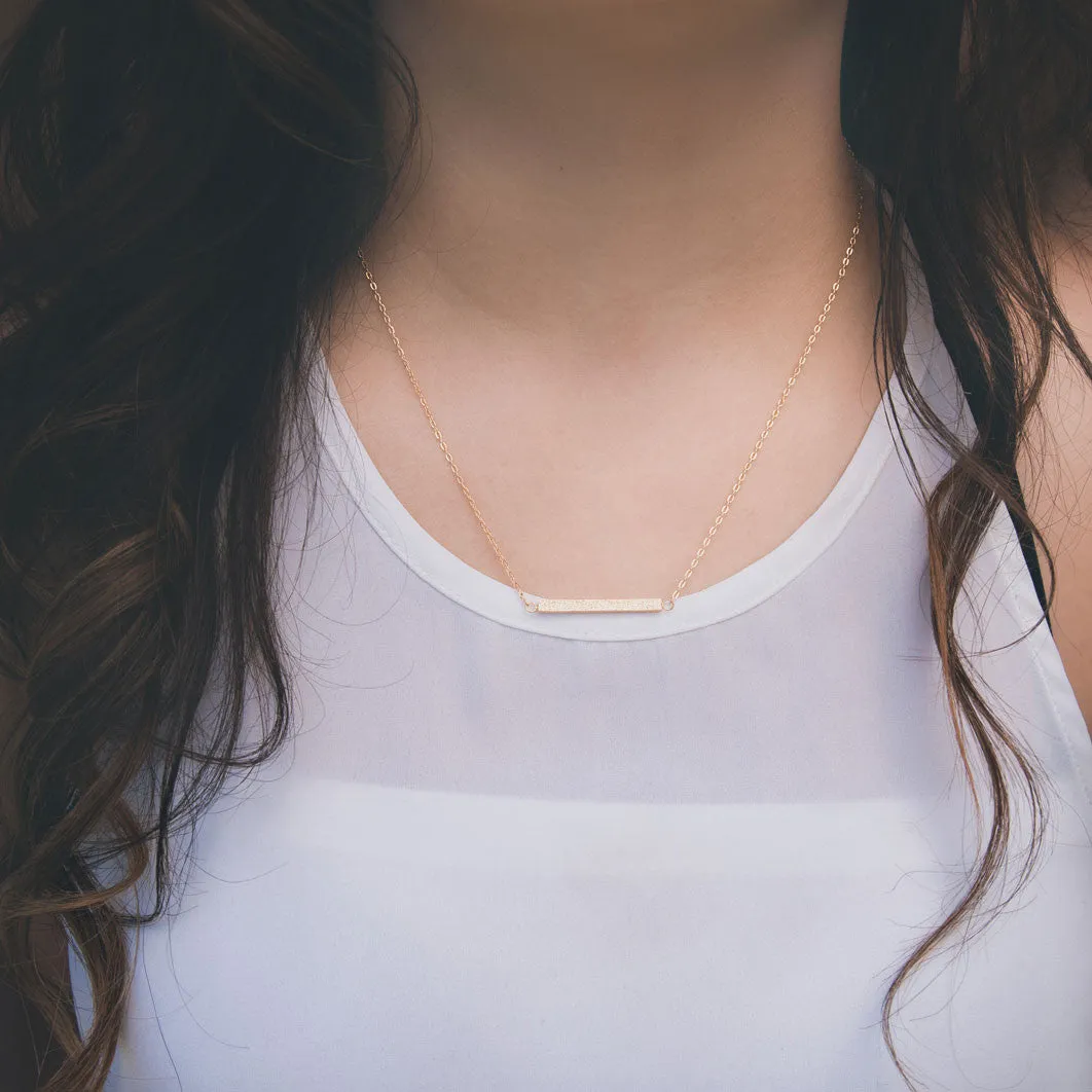 Gold Glitter Bar Necklace