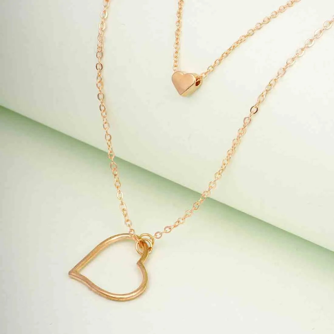 Gold Hearts Layered Necklace