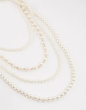 Gold Layered Mixed Pearl Necklace