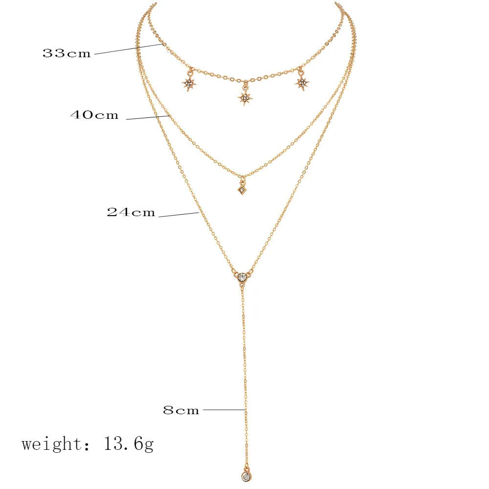 Gold Plated Triple layered Star Pendant