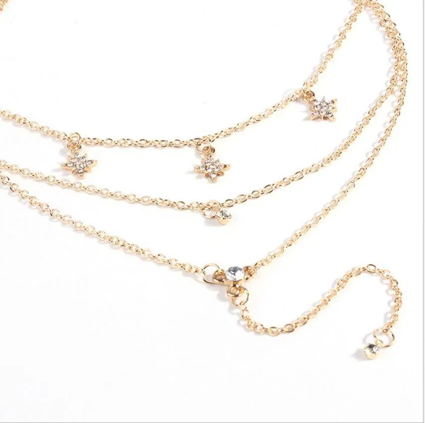 Gold Plated Triple layered Star Pendant
