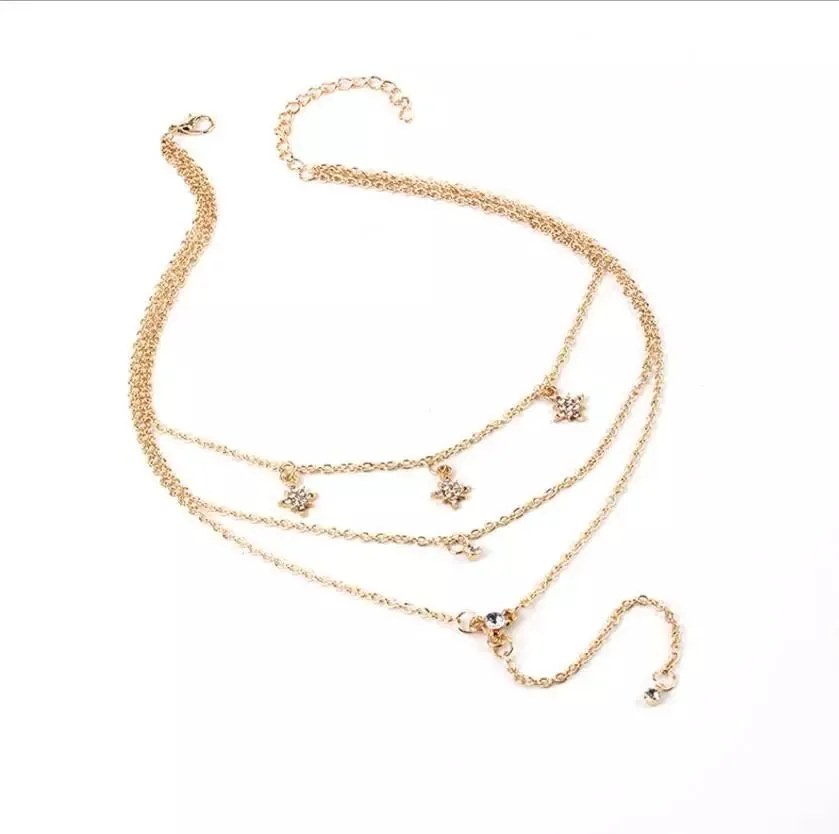 Gold Plated Triple layered Star Pendant