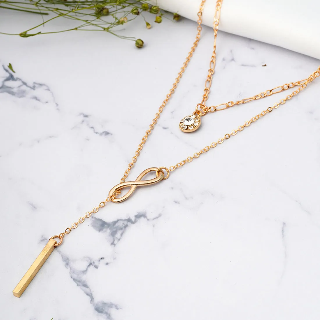 Gold Tone Layered Necklace