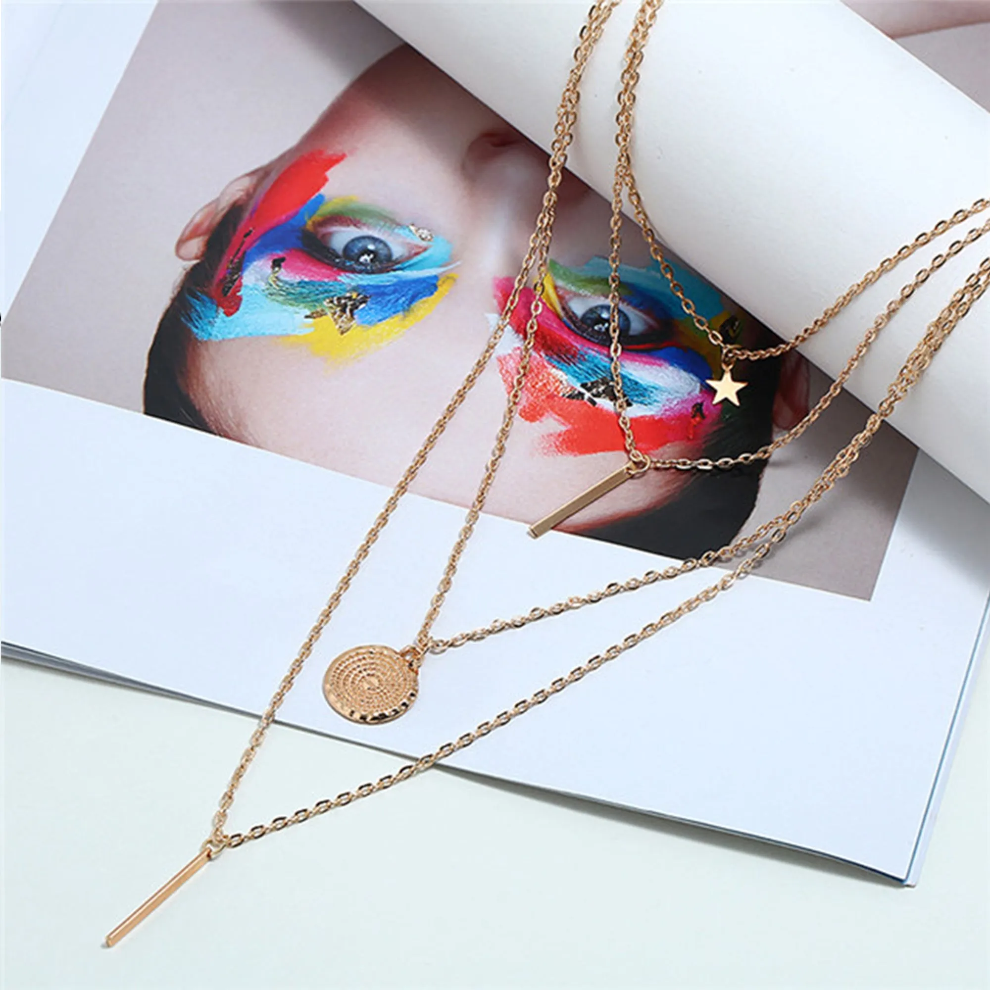 Golden Multi Layered Pendant