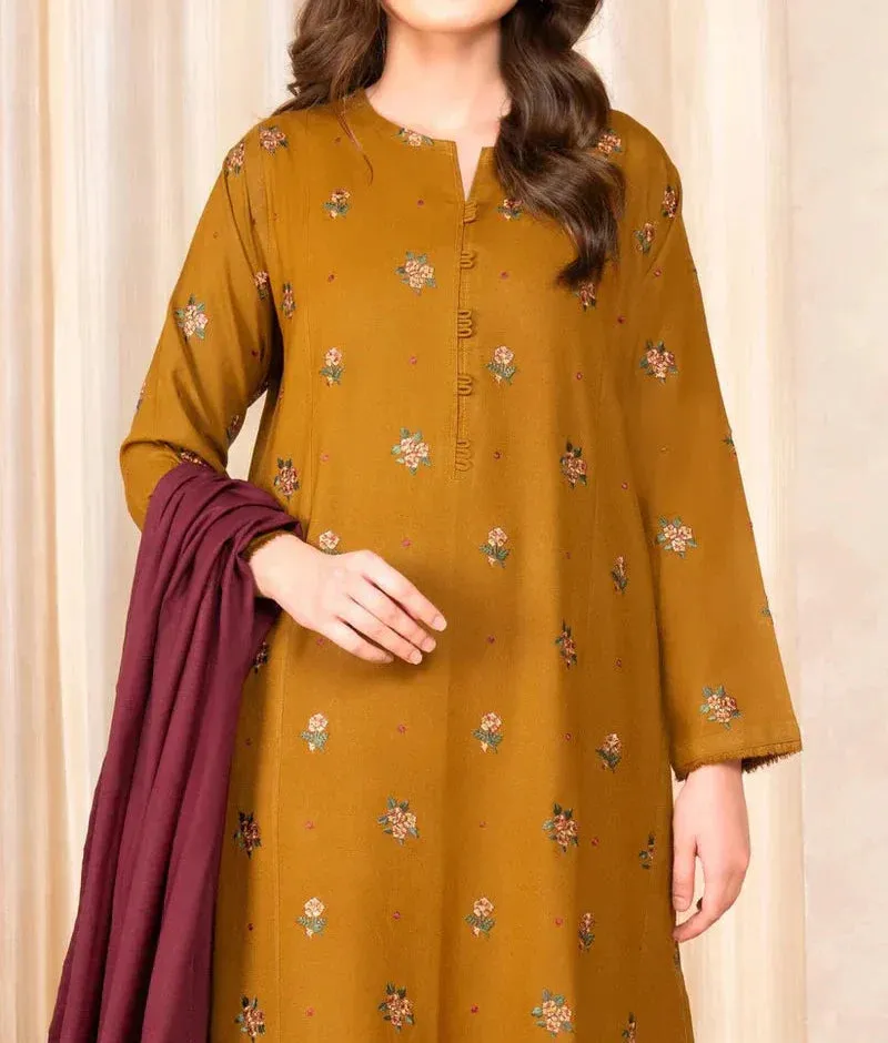 Grace Z15- Stitched Embroidered 3PC Marina Dress With Embroidered Marina Shawl.