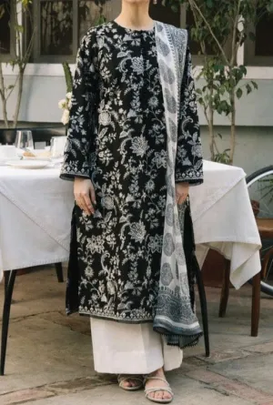 Grace Z55- Stitched Embroidered 3PC Lawn Dress With Printed Silk Dupatta.