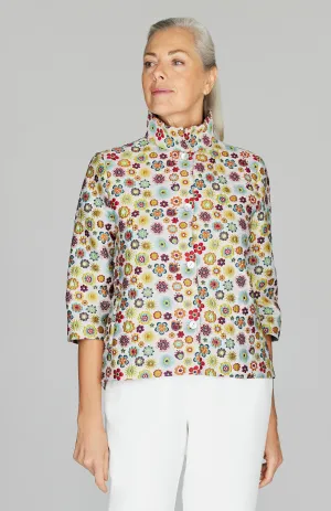 Graphic Flora Short Button Front Jacket