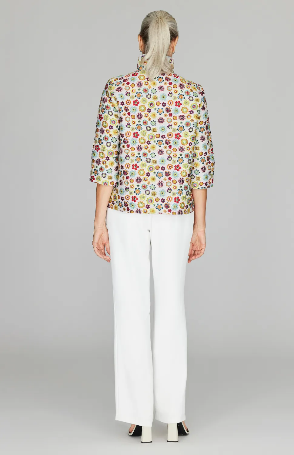 Graphic Flora Short Button Front Jacket