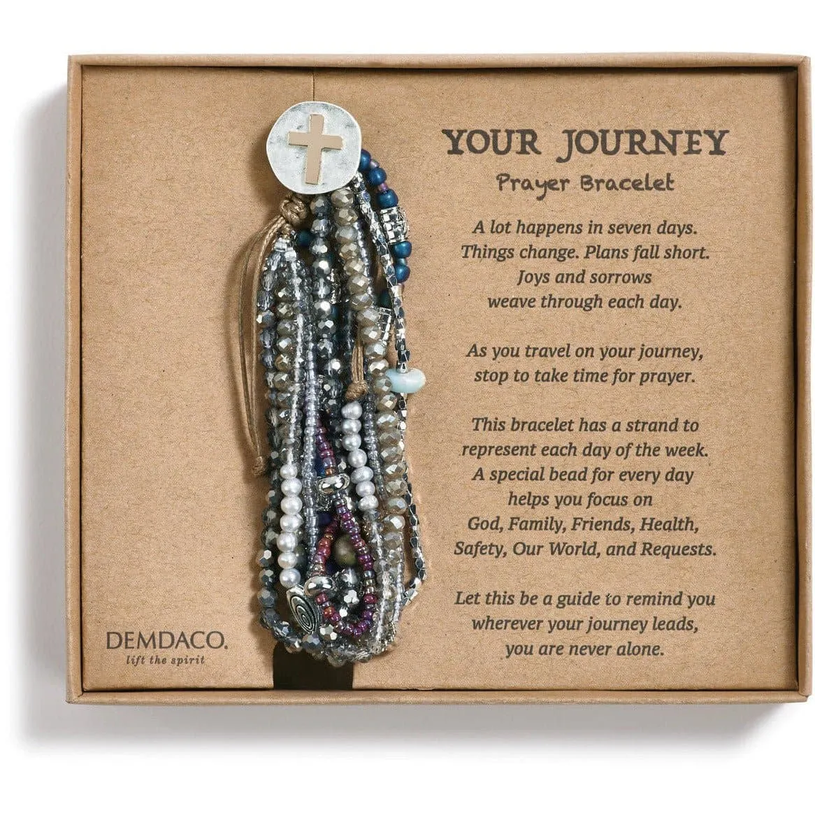 Gray Prayer Cross Bracelet