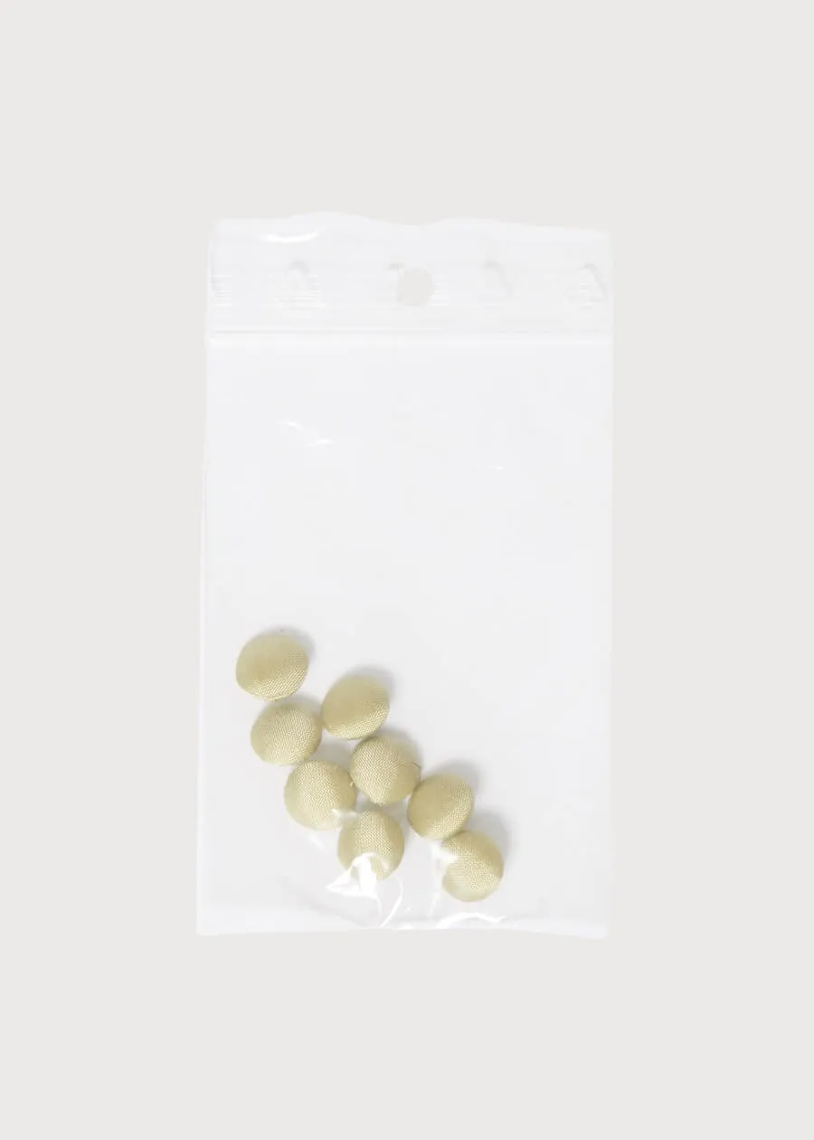 Green silk covered buttons
