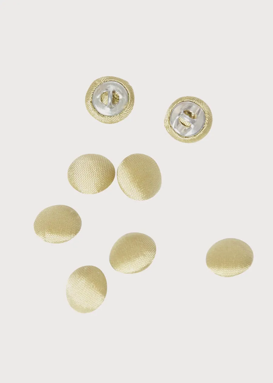 Green silk covered buttons