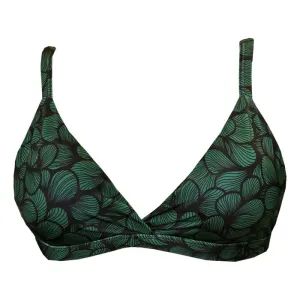 Green Waves Brazilian Fixed Triangle Bikini Top