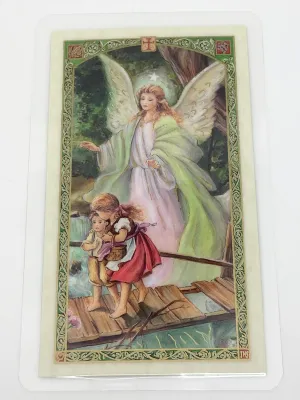 Guardian Angel Laminated Holy Card (Plastic Covered)