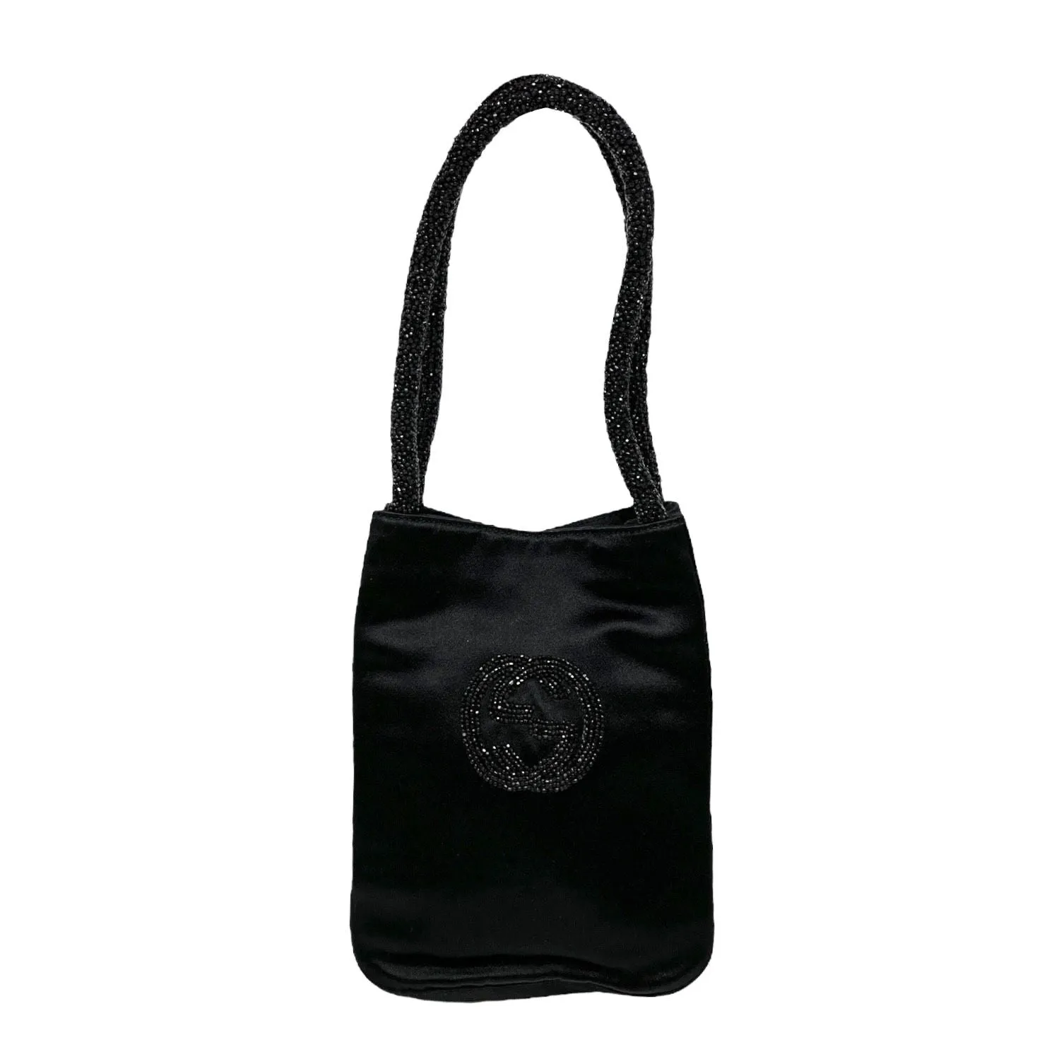 Gucci Black Satin Beaded Mini Bag