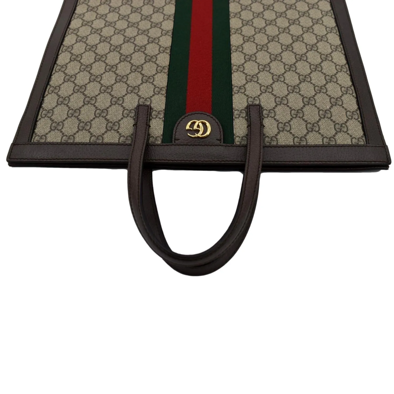 GUCCI Ophidia GG Vertical Supreme Monogram Web Tote Bag Brown 524536
