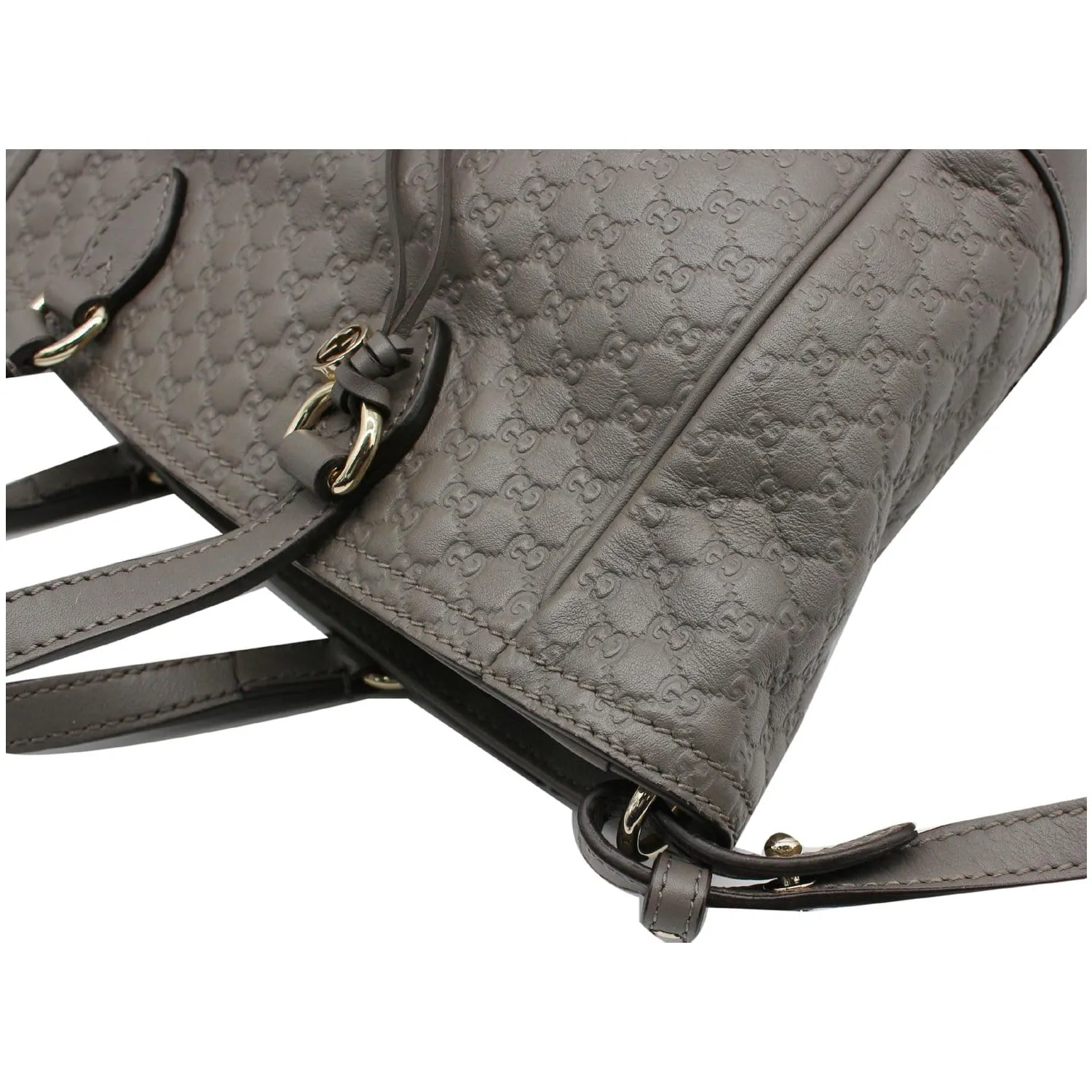 GUCCI Small Bree GG Guccissima Leather Tote Crossbody Bag Grey 449241