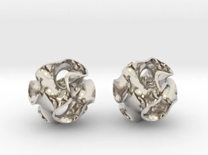 Gyroid Earrings (Metal)