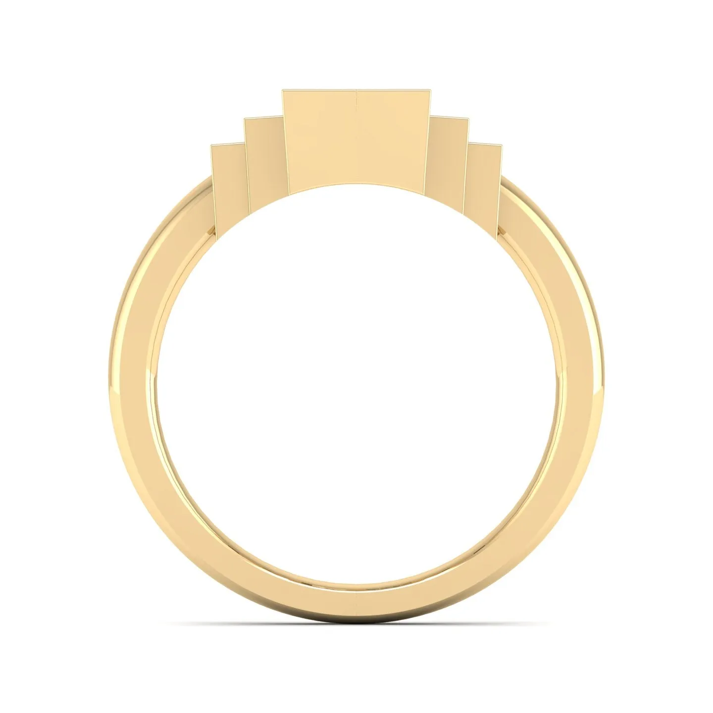 Half Bezel-Set Baguette Sapphire Diamond Ring