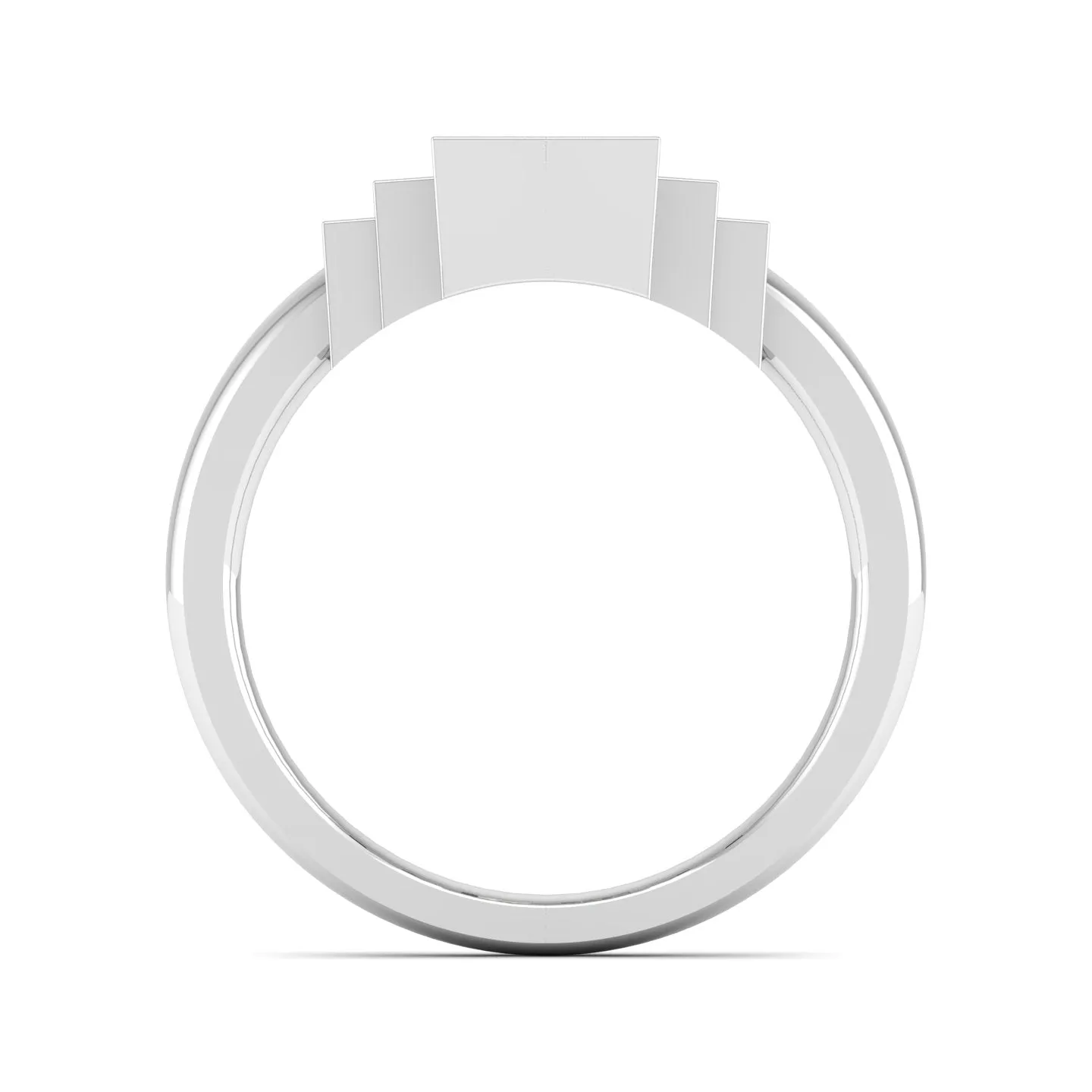 Half Bezel-Set Baguette Sapphire Diamond Ring