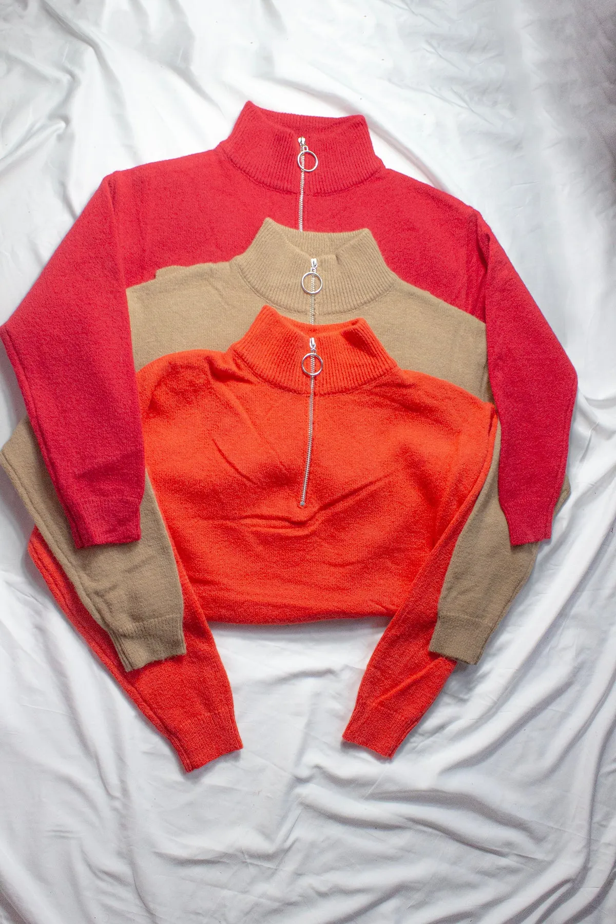 Half Zip Front Pull Over Jumper
