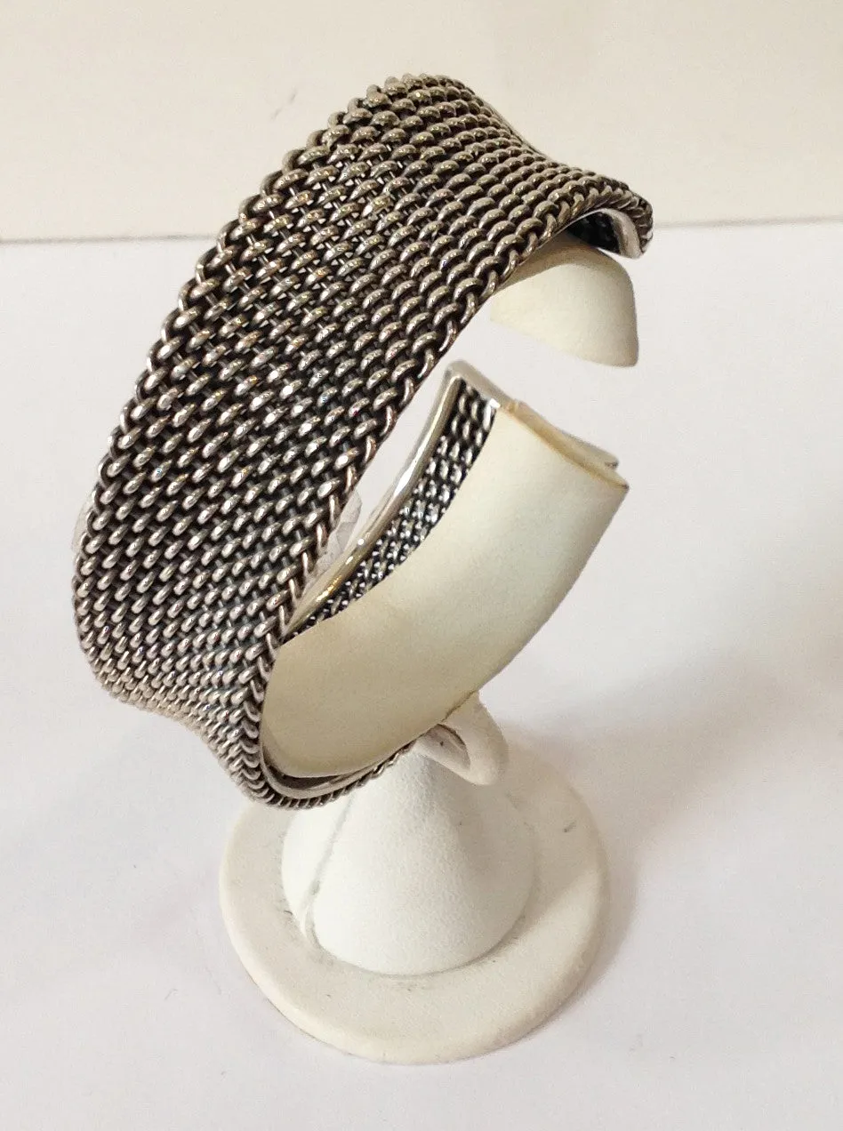 Handmade Chain Linked Balinese Sterling Silver Cuff Braclet