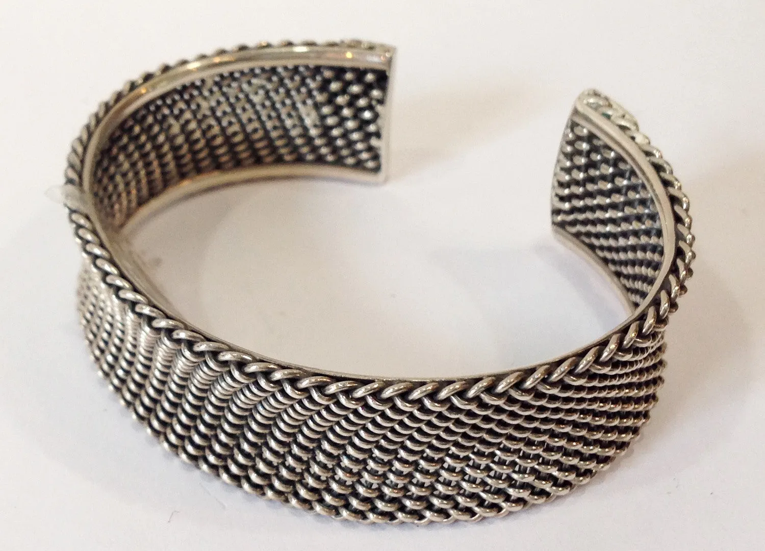 Handmade Chain Linked Balinese Sterling Silver Cuff Braclet