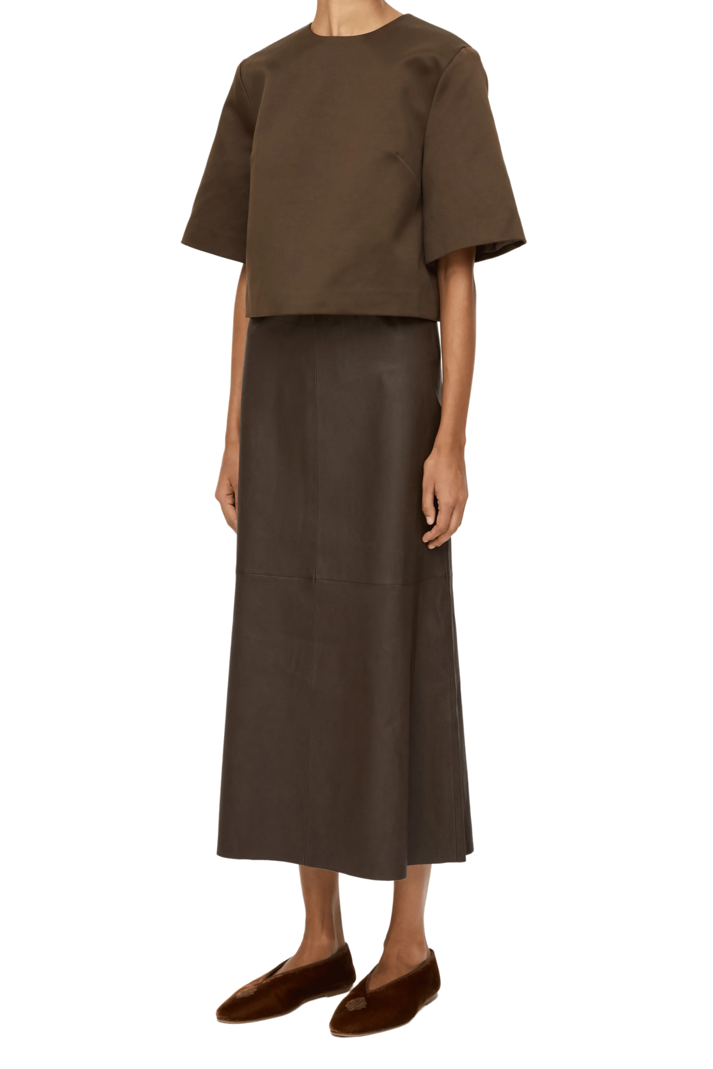 Hania Brown Cropped Top