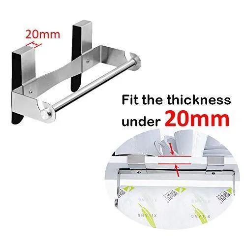 Hasen Under Cabinet Paper Towel Holder Paper Towel Hanger Brushed Stainless Steel Paper Towel Rack Kitchen Paper Towel Holder No Screws Needed