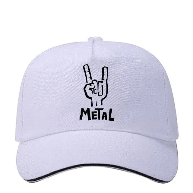 Heavy Metal Printed Baseball Cap Women Men's Snapback Hat Cotton Unisex SJA