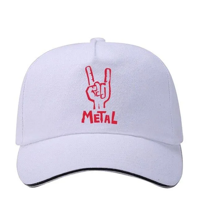 Heavy Metal Printed Baseball Cap Women Men's Snapback Hat Cotton Unisex SJA