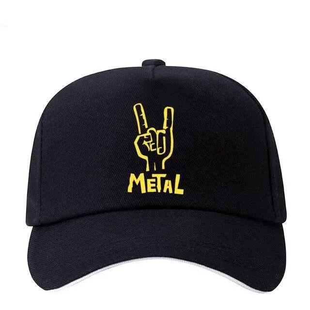 Heavy Metal Printed Baseball Cap Women Men's Snapback Hat Cotton Unisex SJA
