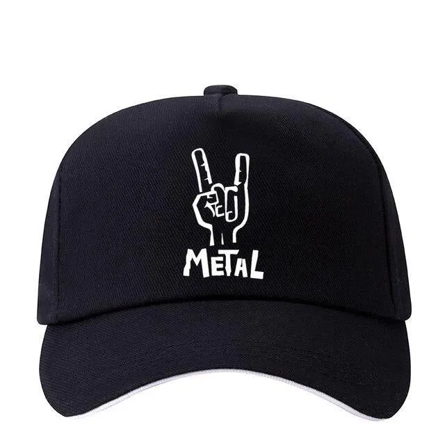 Heavy Metal Printed Baseball Cap Women Men's Snapback Hat Cotton Unisex SJA