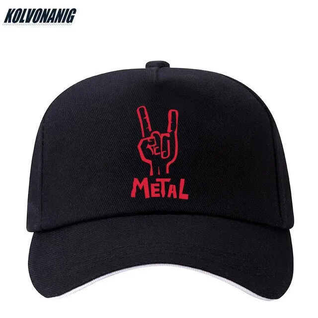 Heavy Metal Printed Baseball Cap Women Men's Snapback Hat Cotton Unisex SJA