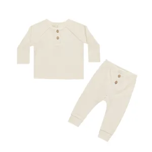 Henley Knit Top & Leggings Set | Natural