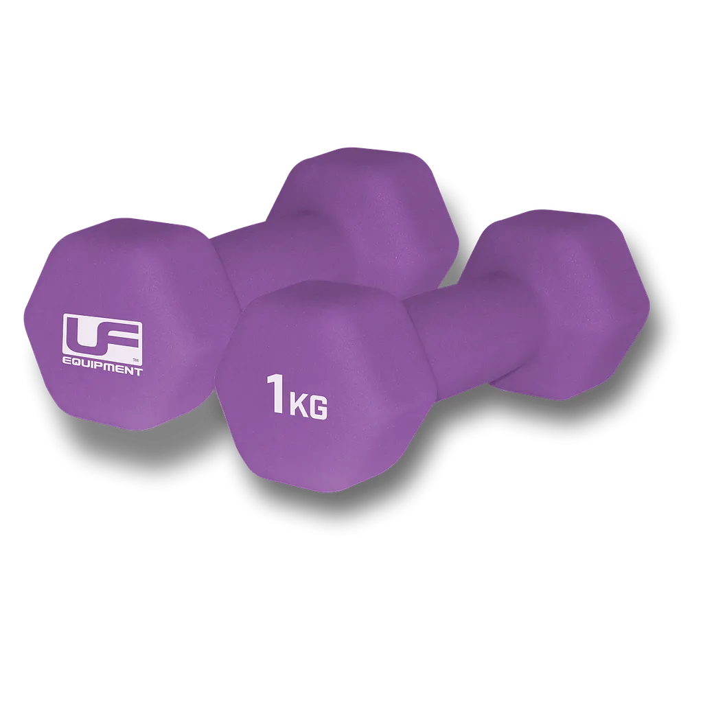 Hex Dumbbells-Neoprene Covered (Pair) 1kg