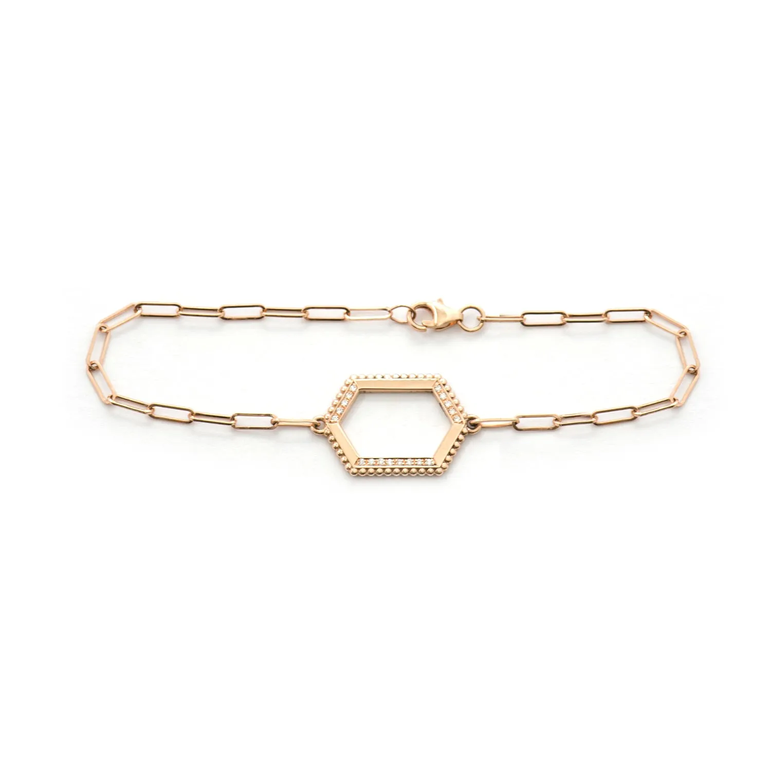 Hexagon Diamond Beaded Bracelet