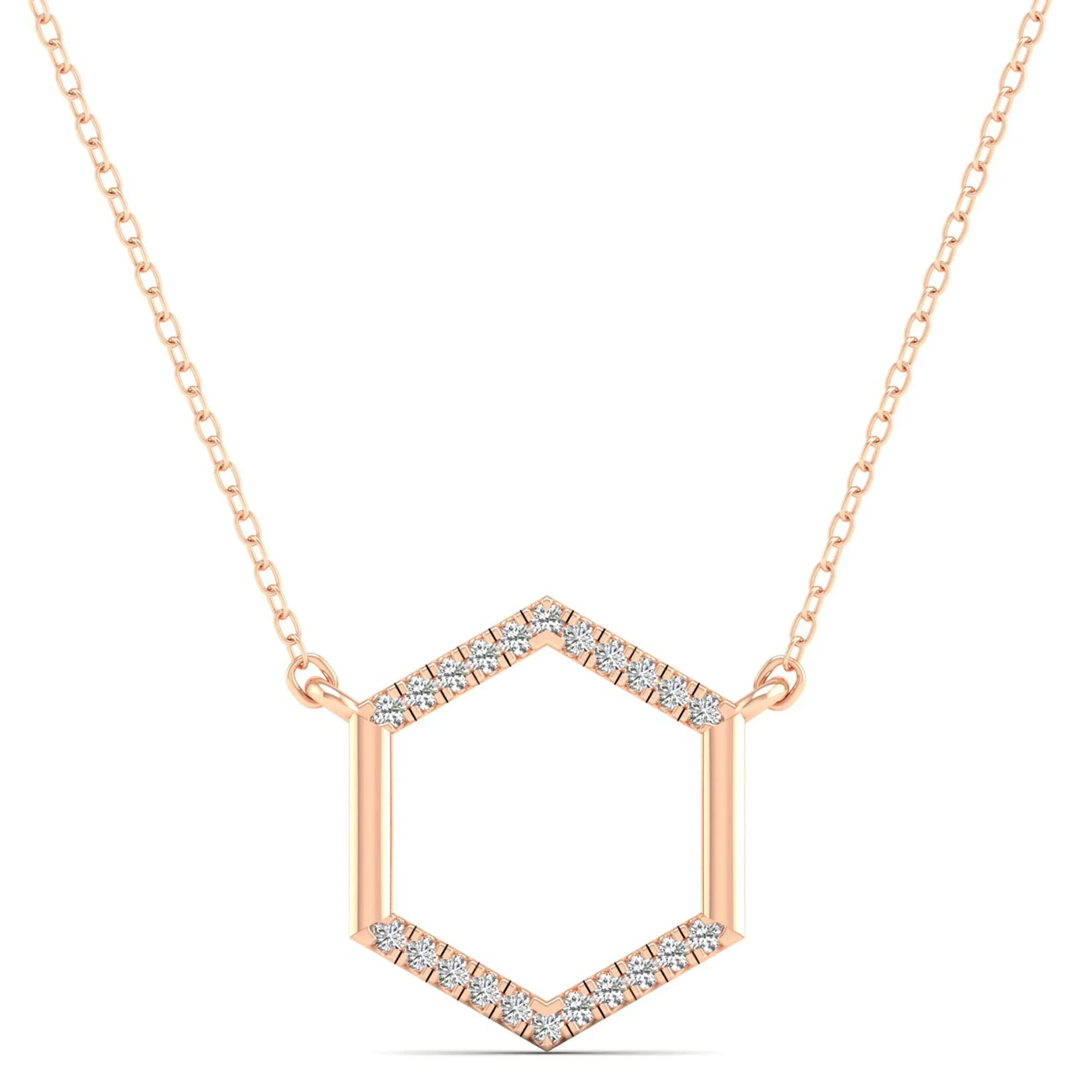 Hexagon Diamond Necklace