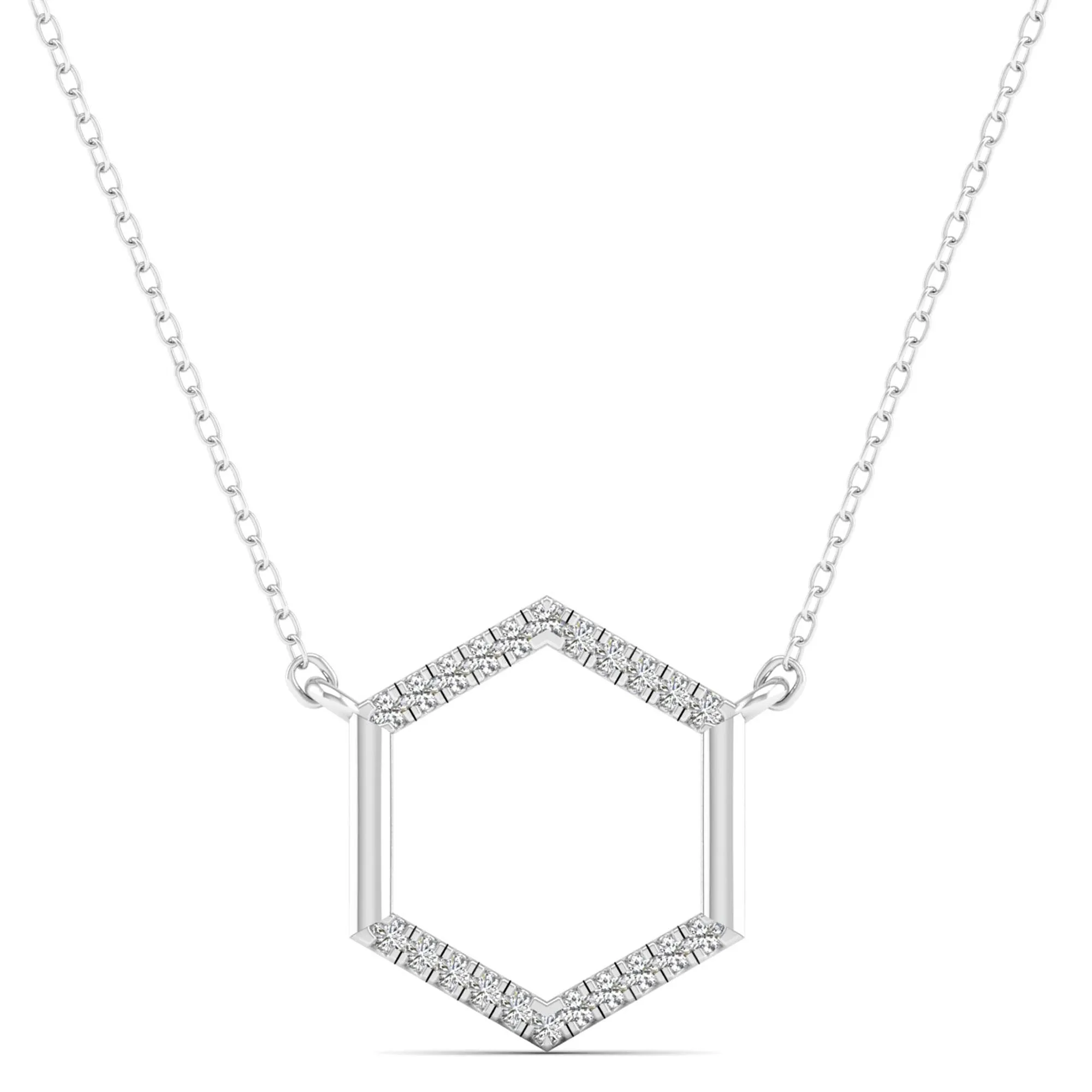 Hexagon Diamond Necklace