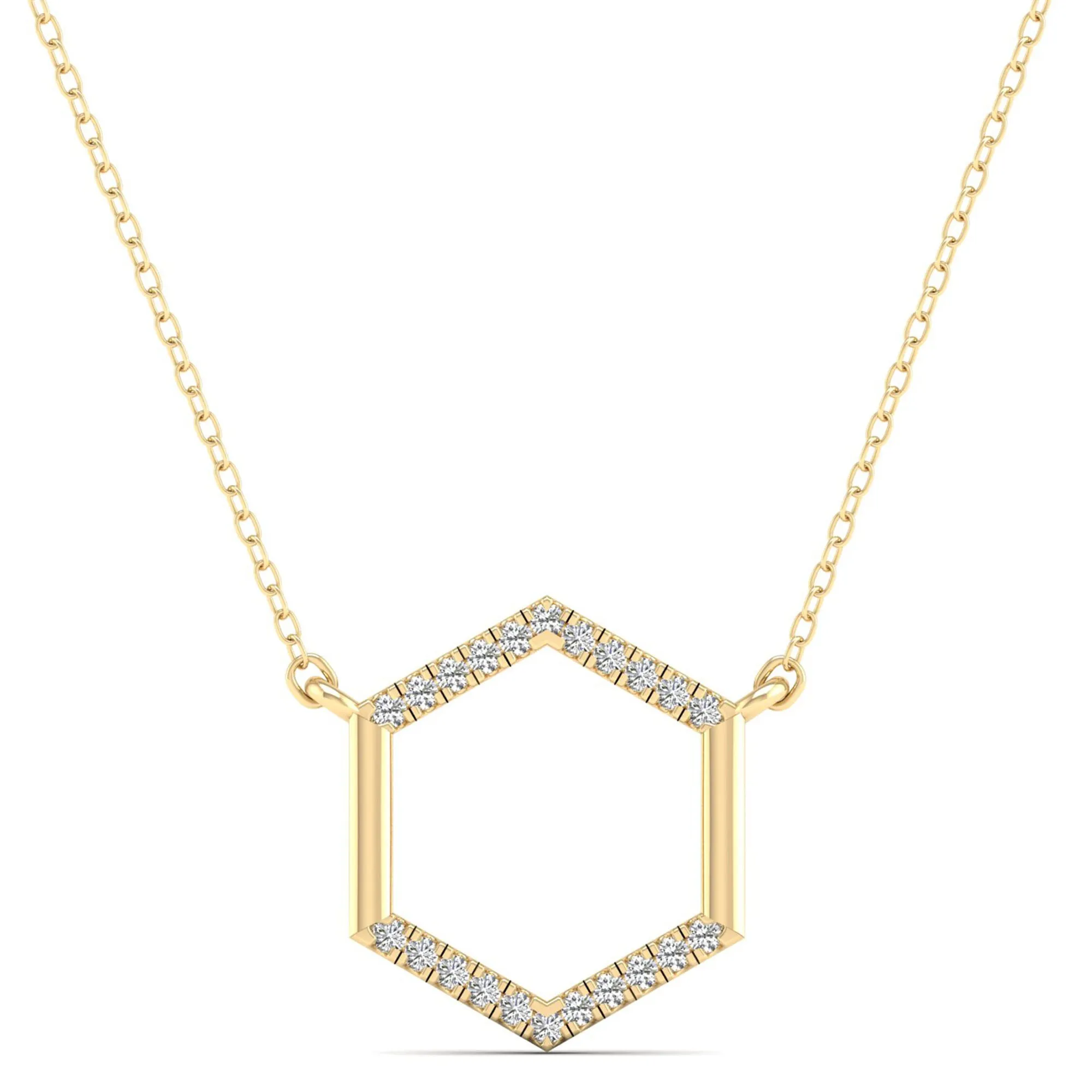 Hexagon Diamond Necklace
