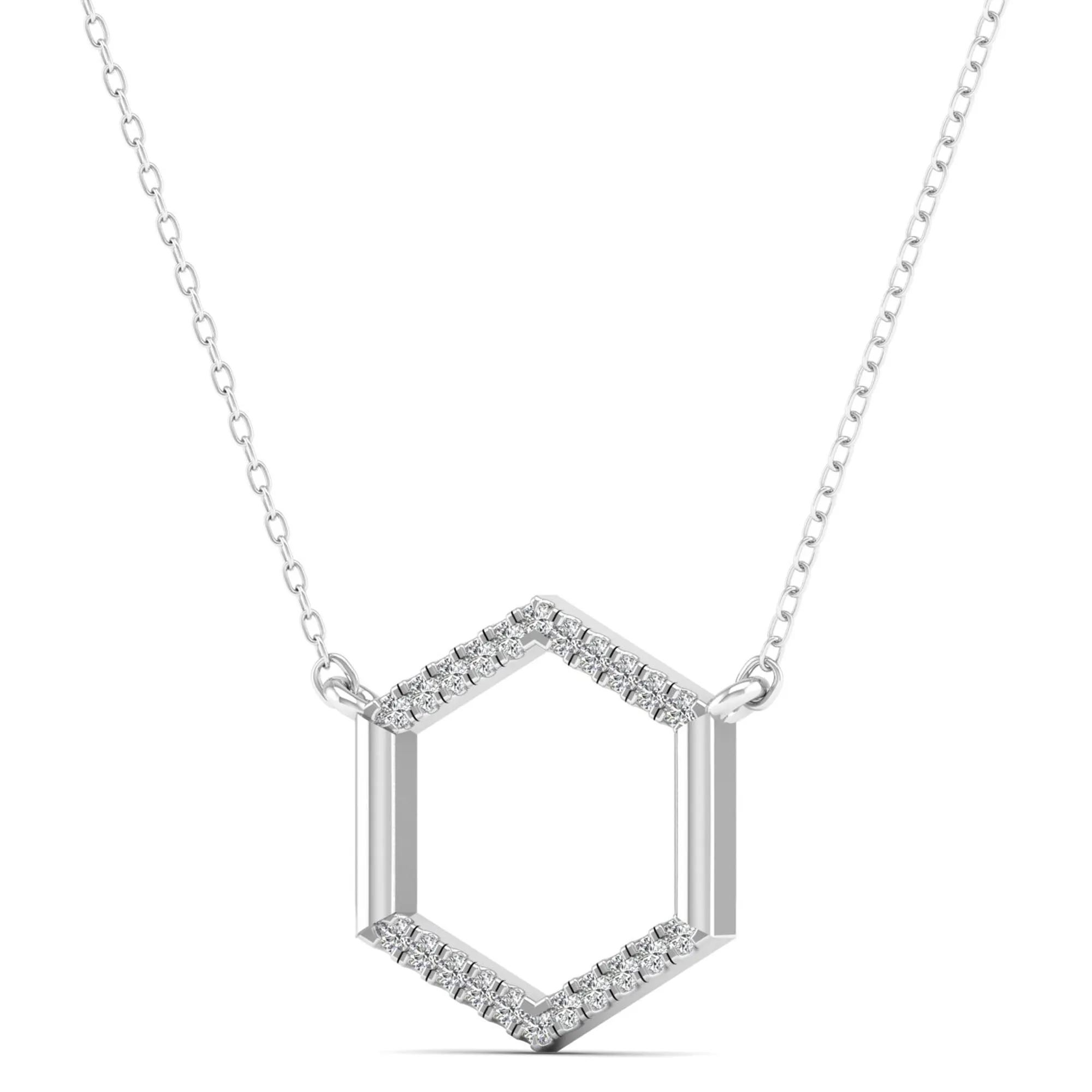 Hexagon Diamond Necklace