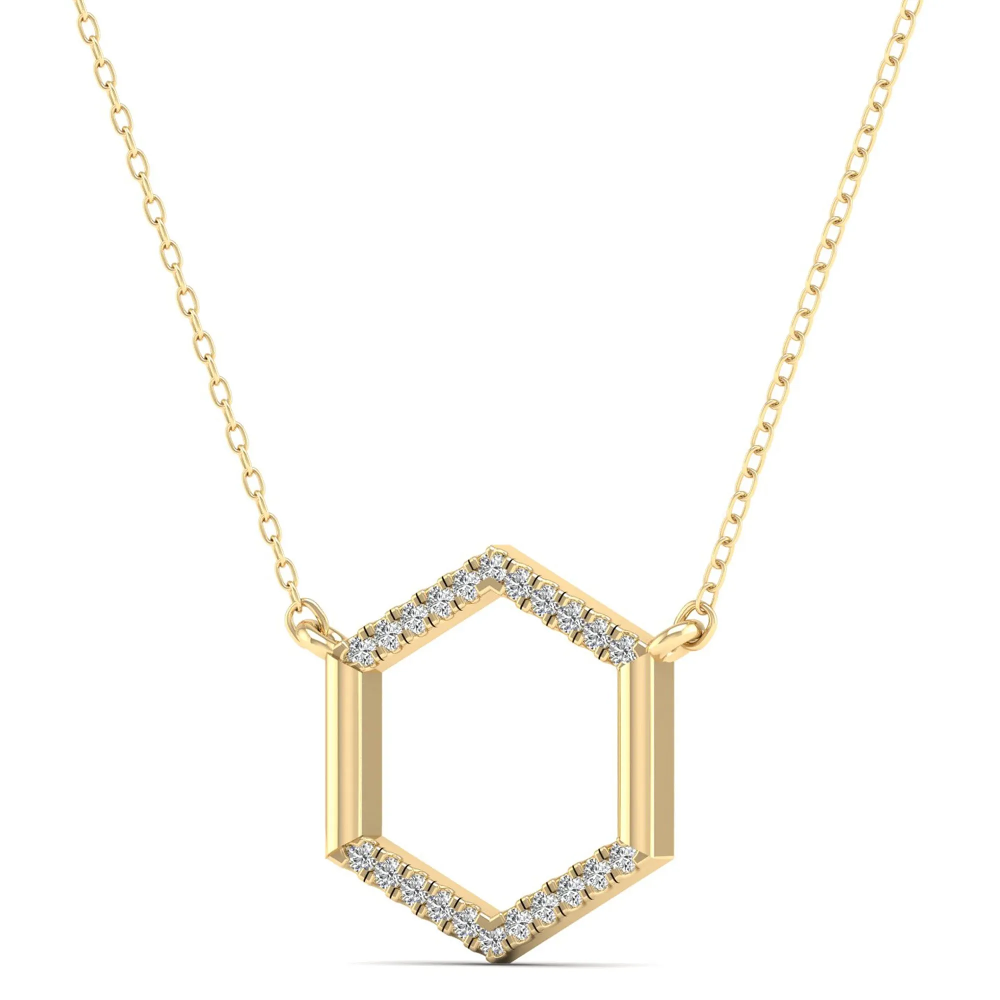Hexagon Diamond Necklace